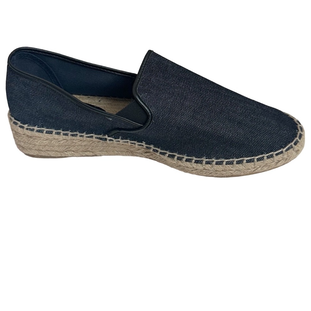 Zara Basic Collection Black Denim Espadrille Slip… - image 1